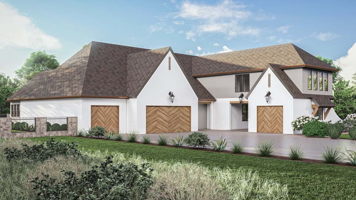 Plan 623384DJ: 2-Story Transitional Home Plan with Sunken Den and Oversized Open Living - 4990 Sq Ft - Image #26 - European, Transitional