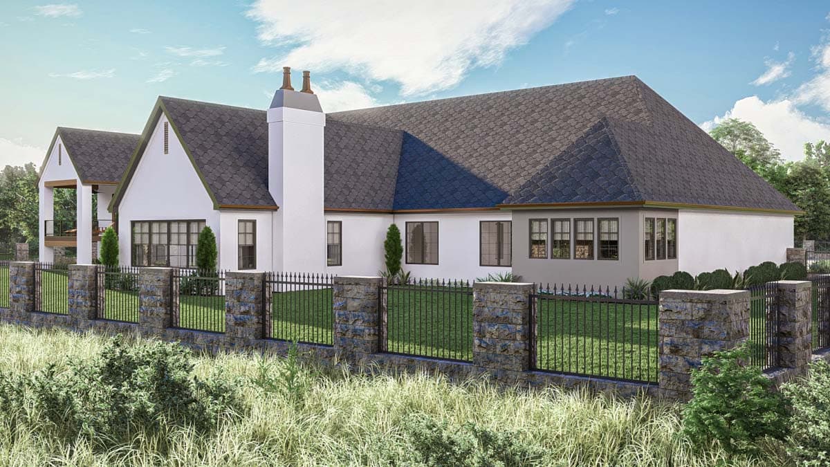 Plan 623384DJ: 2-Story Transitional Home Plan with Sunken Den and Oversized Open Living - 4990 Sq Ft - Image #29 - European, Transitional