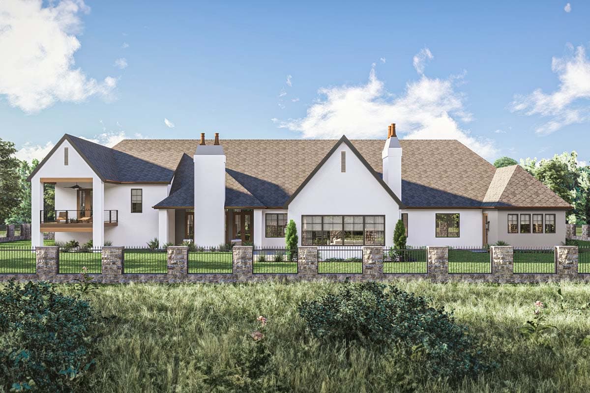 Plan 623384DJ: 2-Story Transitional Home Plan with Sunken Den and Oversized Open Living - 4990 Sq Ft - Image #30 - European, Transitional