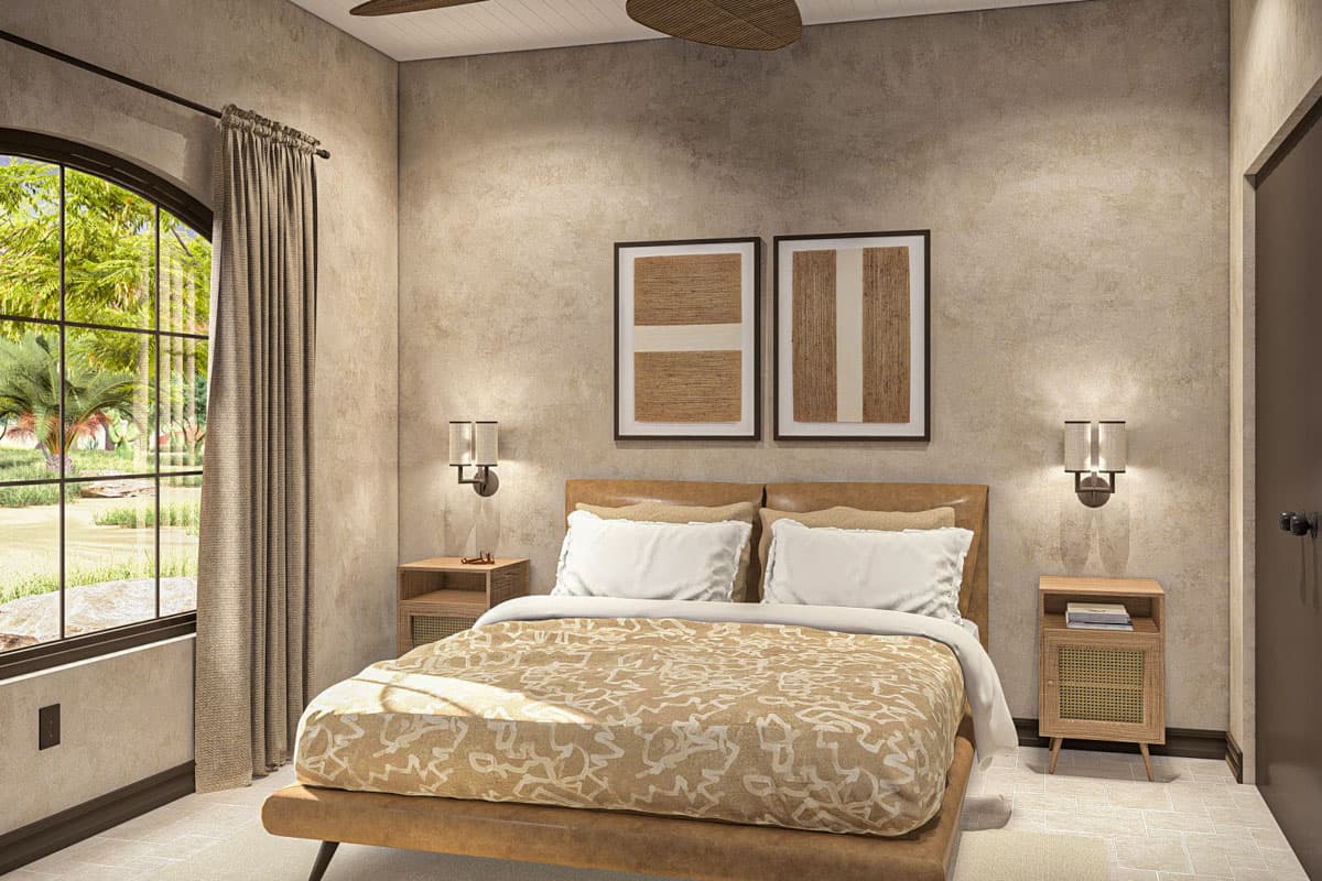 Plan 623385DJ: 1-Bed Southwest-Style Ranch with Patio Space - 834 Sq Ft - Image #14 - Ranch, Southwest, Spanish