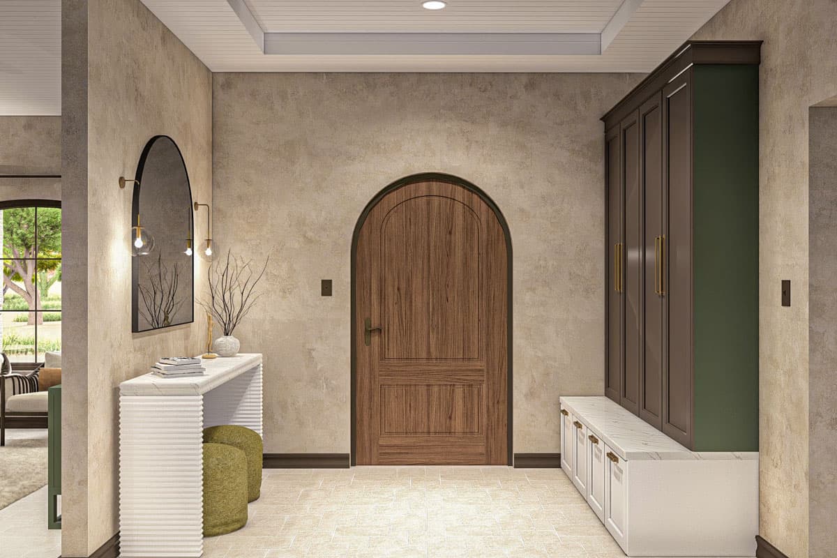 Plan 623385DJ: 1-Bed Southwest-Style Ranch with Patio Space - 834 Sq Ft - Image #8 - Ranch, Southwest, Spanish