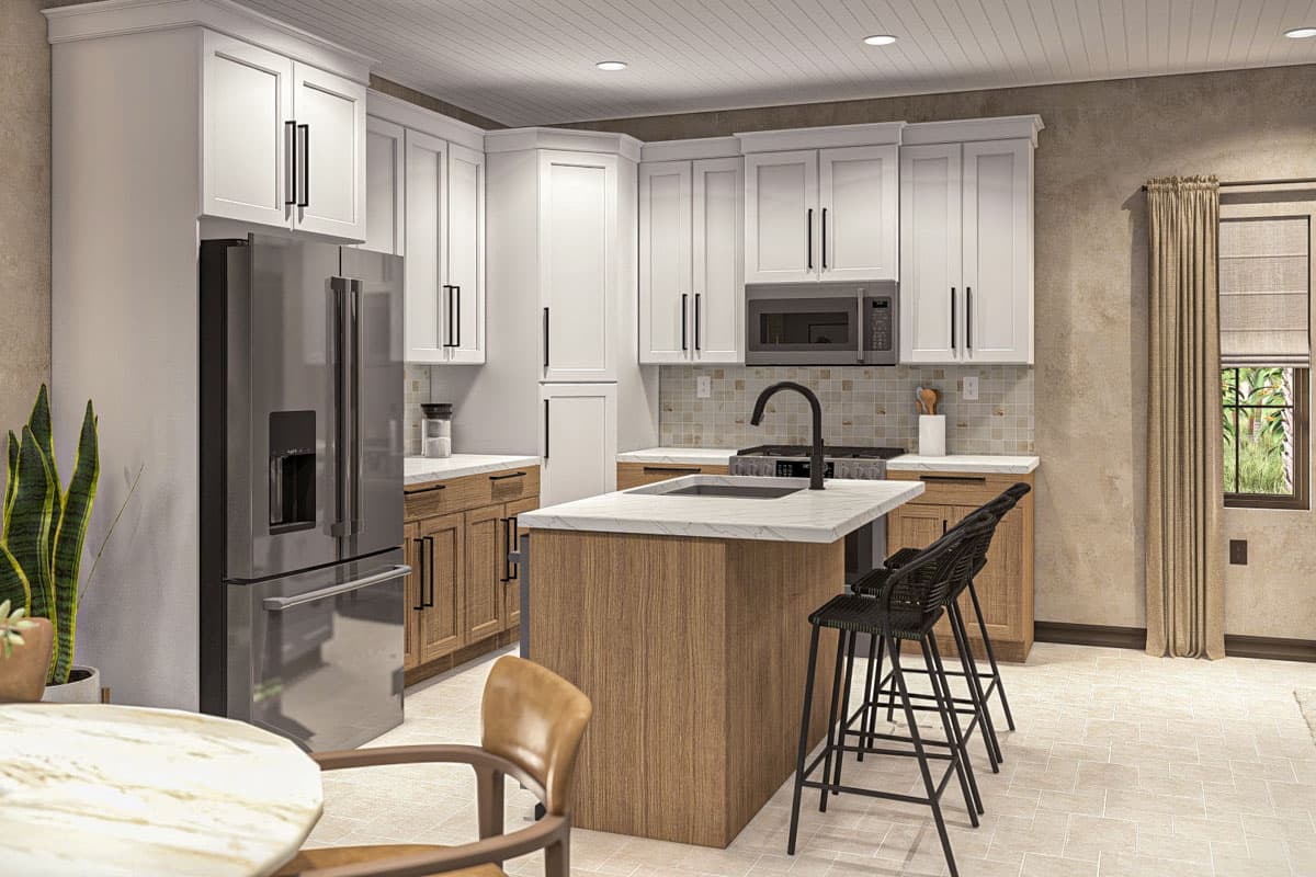 Plan 623385DJ: 1-Bed Southwest-Style Ranch with Patio Space - 834 Sq Ft - Image #13 - Ranch, Southwest, Spanish