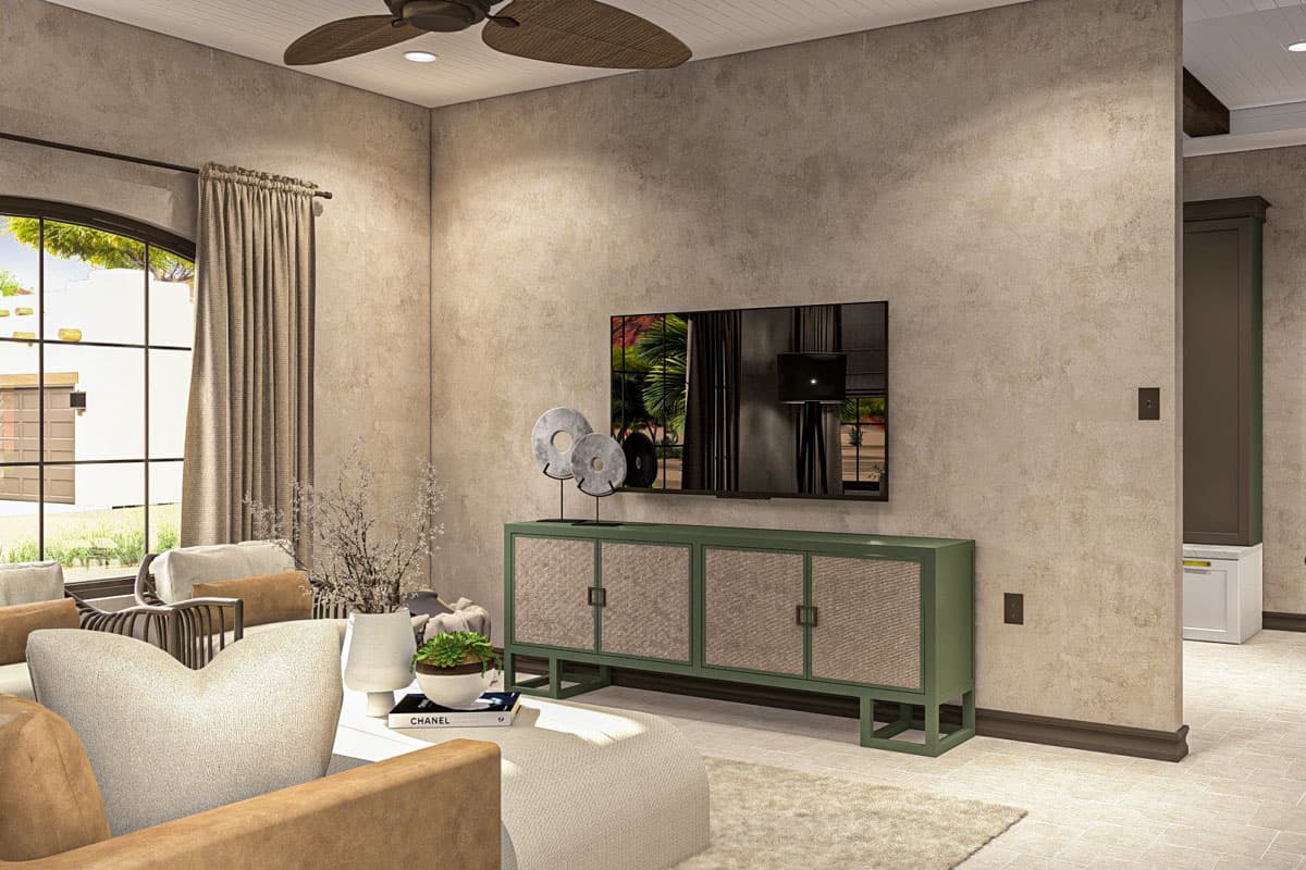 Plan 623385DJ: 1-Bed Southwest-Style Ranch with Patio Space - 834 Sq Ft - Image #10 - Ranch, Southwest, Spanish