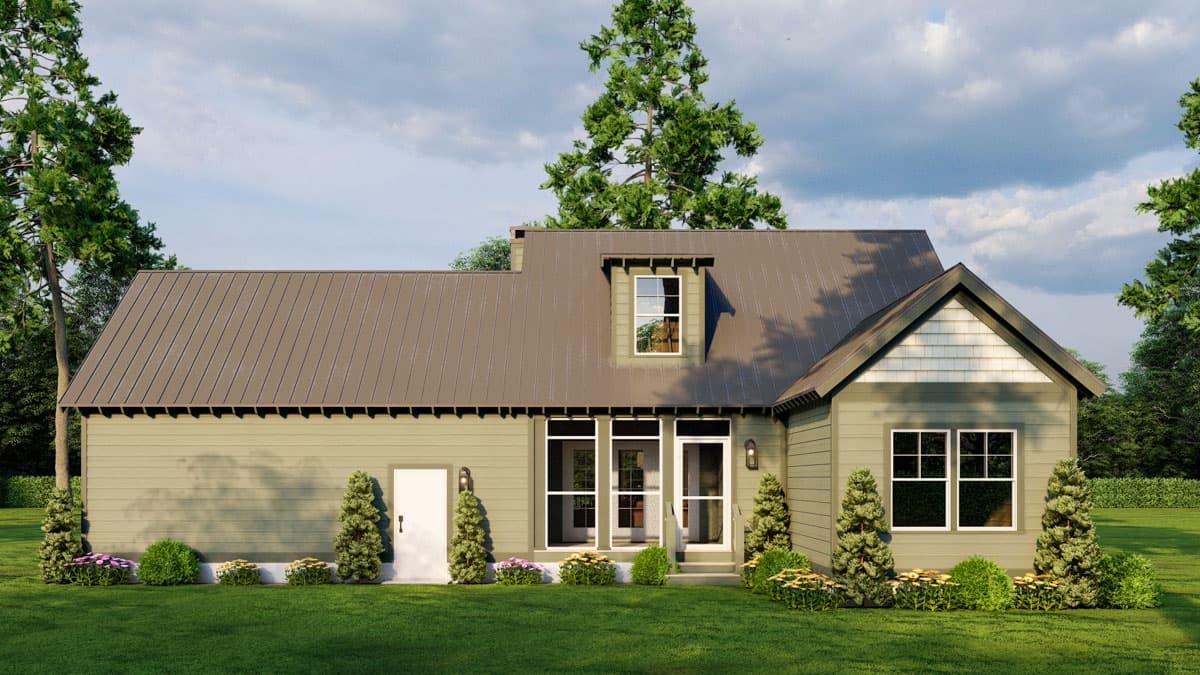 Plan 60722ND: 2-Bed Mountain Cabin with Loft and Great Room - 1294 Sq Ft - Image #4 - Cabin, Country, Mountain, Rustic