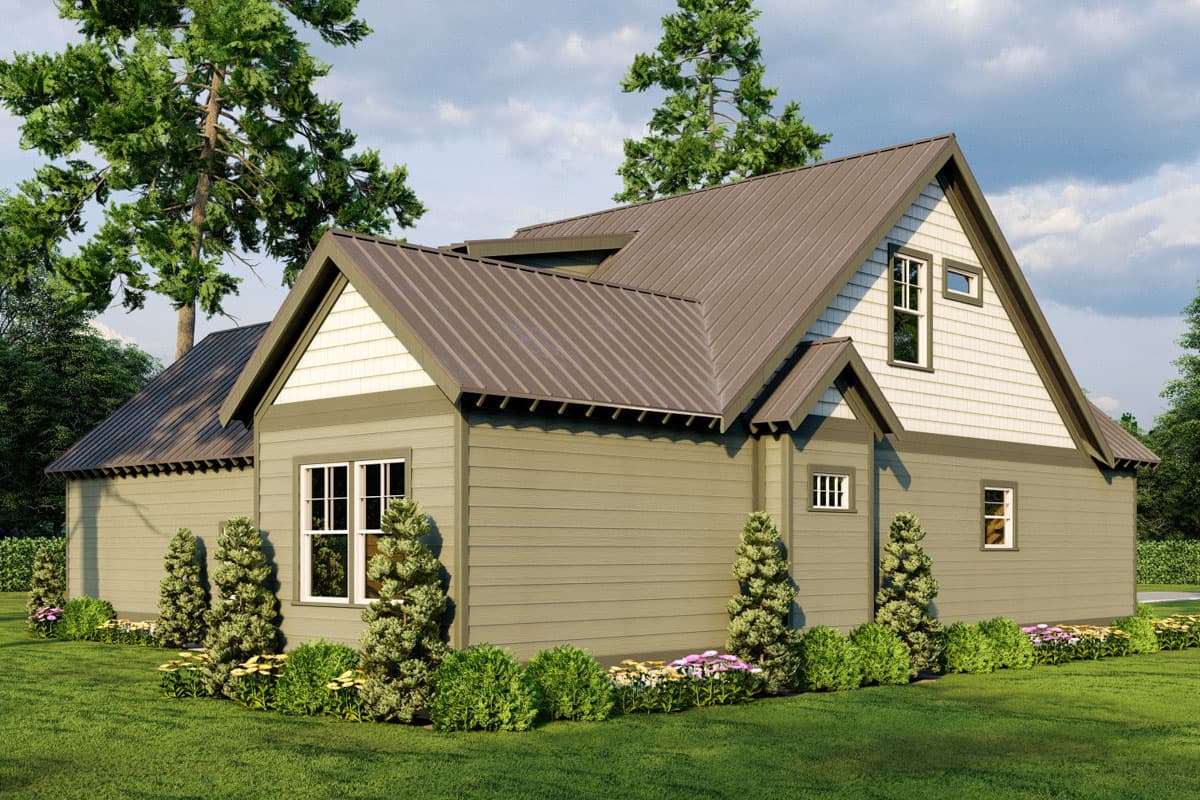 Plan 60722ND: 2-Bed Mountain Cabin with Loft and Great Room - 1294 Sq Ft - Image #6 - Cabin, Country, Mountain, Rustic