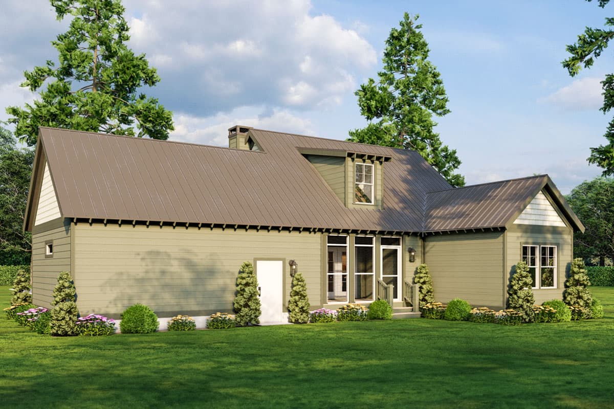 Plan 60722ND: 2-Bed Mountain Cabin with Loft and Great Room - 1294 Sq Ft - Image #7 - Cabin, Country, Mountain, Rustic