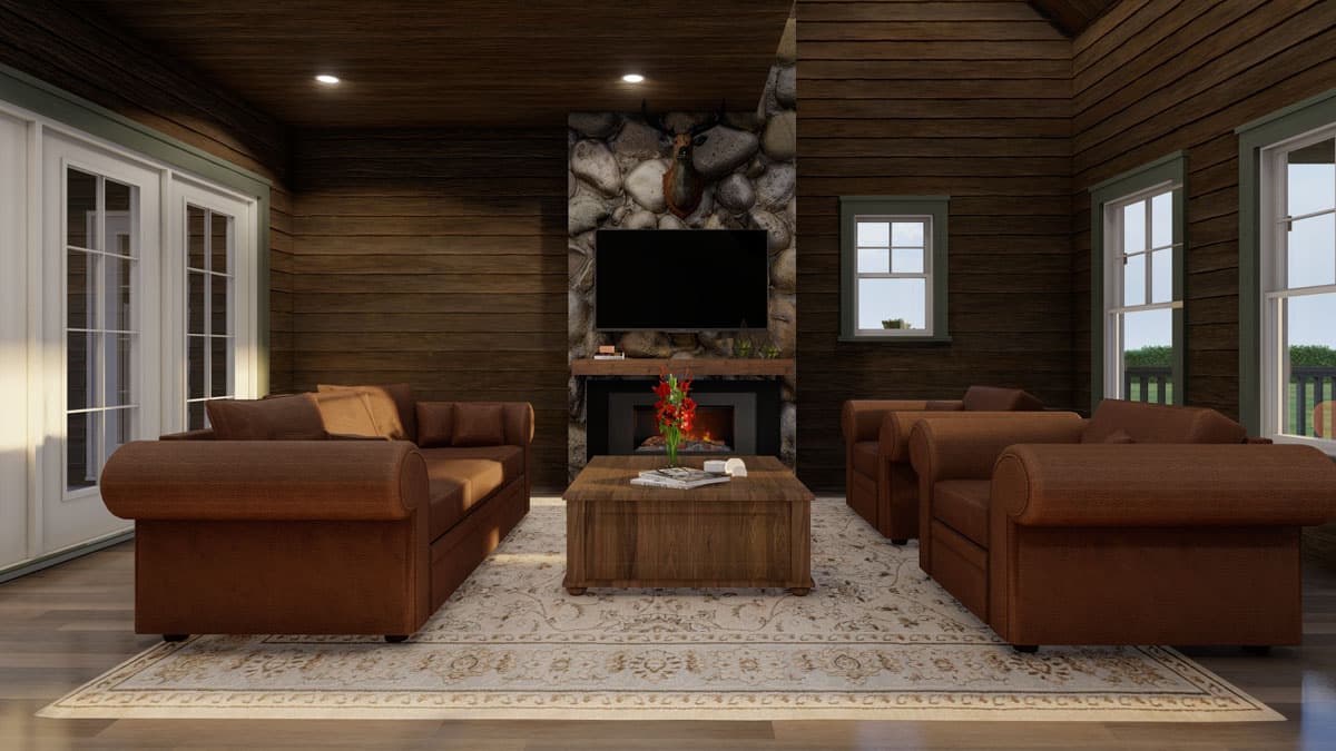 Plan 60722ND: 2-Bed Mountain Cabin with Loft and Great Room - 1294 Sq Ft - Image #14 - Cabin, Country, Mountain, Rustic