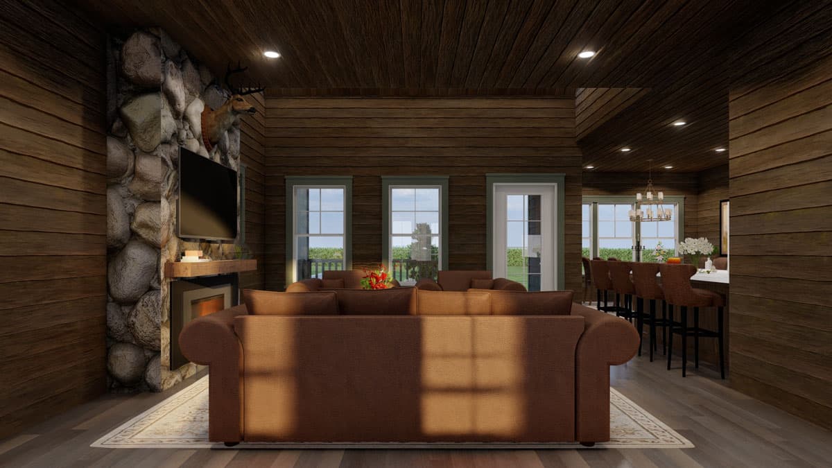 Plan 60722ND: 2-Bed Mountain Cabin with Loft and Great Room - 1294 Sq Ft - Image #13 - Cabin, Country, Mountain, Rustic