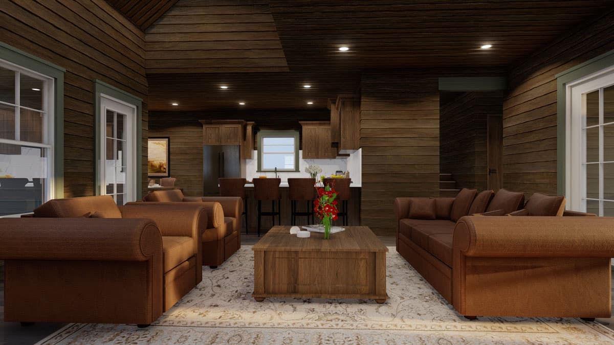 Plan 60722ND: 2-Bed Mountain Cabin with Loft and Great Room - 1294 Sq Ft - Image #12 - Cabin, Country, Mountain, Rustic