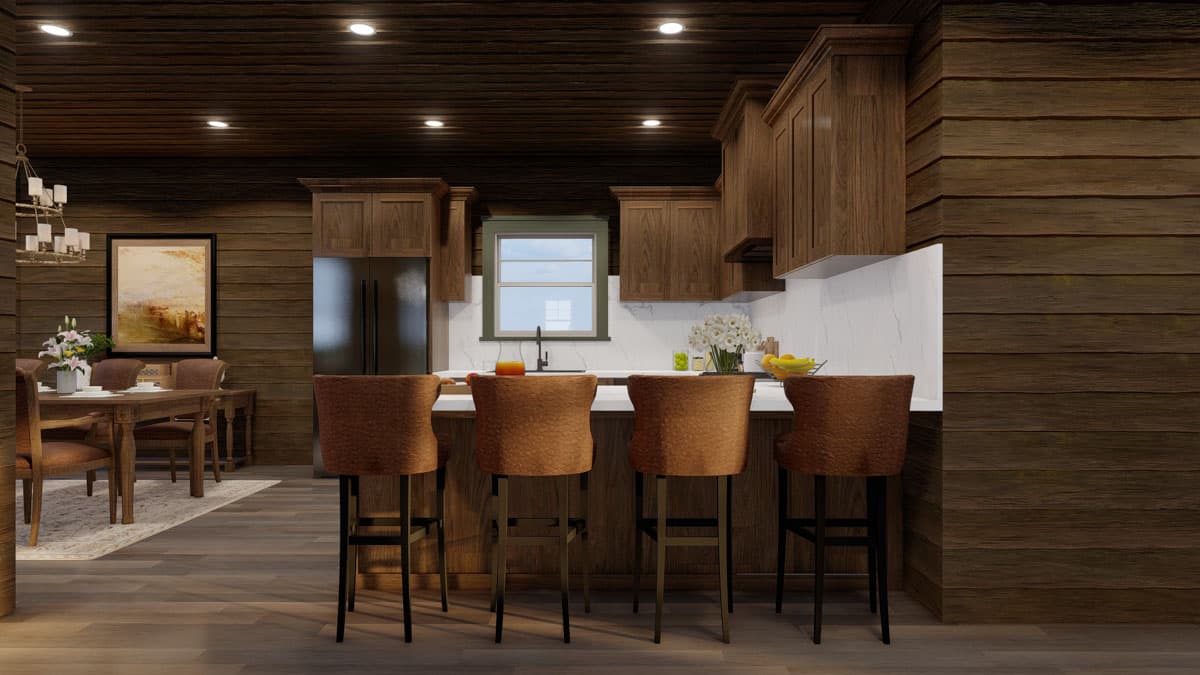 Plan 60722ND: 2-Bed Mountain Cabin with Loft and Great Room - 1294 Sq Ft - Image #11 - Cabin, Country, Mountain, Rustic