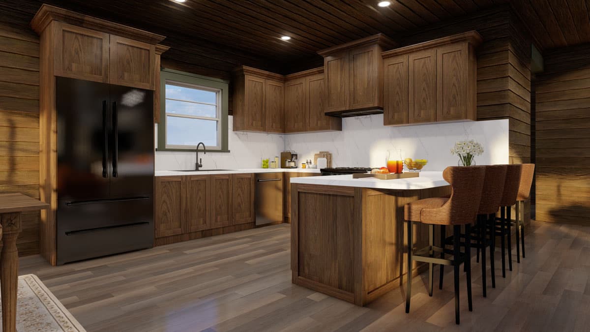 Plan 60722ND: 2-Bed Mountain Cabin with Loft and Great Room - 1294 Sq Ft - Image #9 - Cabin, Country, Mountain, Rustic