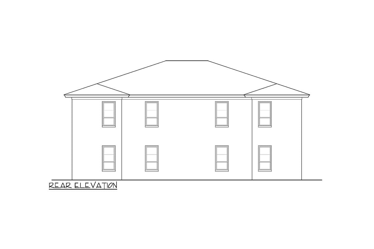 Plan 48626FM: 4-Unit House Plan with 3-Beds 2.5 Baths and 1307 Sq Ft Per Unit - Image #5 - Traditional