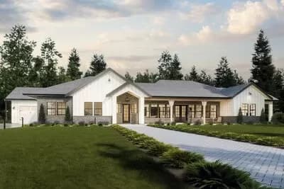 4-Bed Modern Ranch House Plan with Open Concept Floor Plan - 3153 Sq Ft
