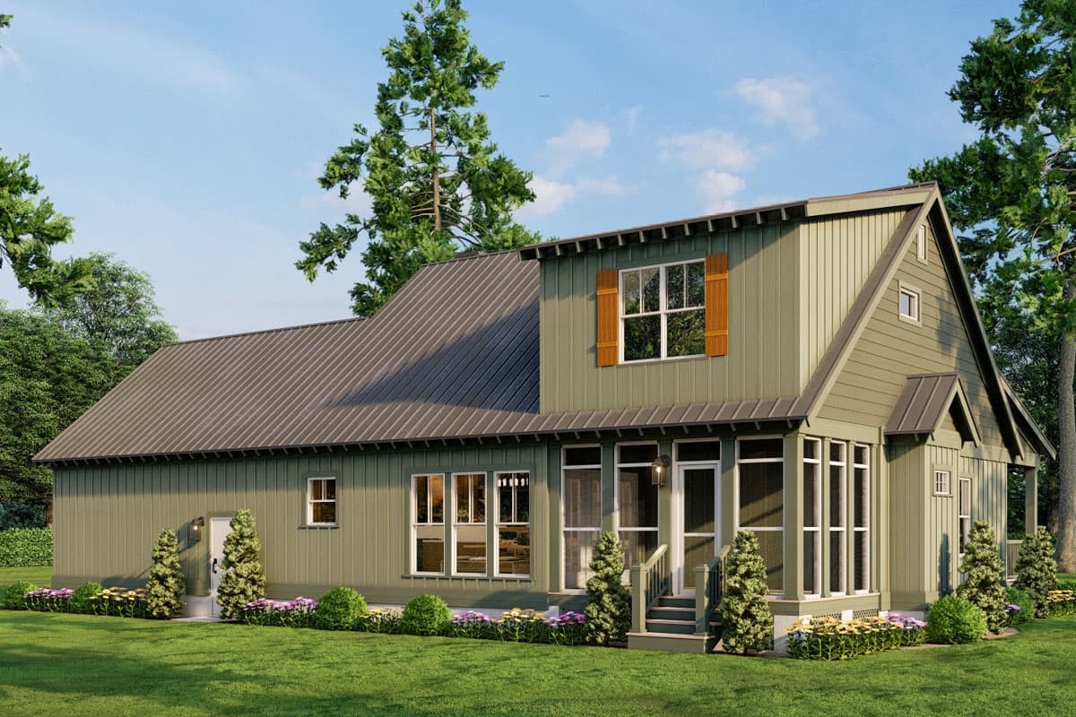 Plan 60723ND: 3-Bed Mountain Farmhouse with Two Story Great Room and Sleeping Loft - 1,903 Sq Ft - Image #7 - Cabin, Mountain, Rustic