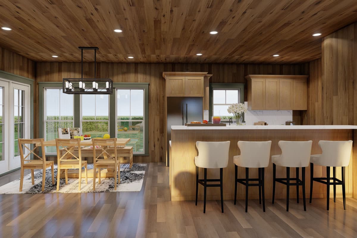 Plan 60723ND: 3-Bed Mountain Farmhouse with Two Story Great Room and Sleeping Loft - 1,903 Sq Ft - Image #11 - Cabin, Mountain, Rustic