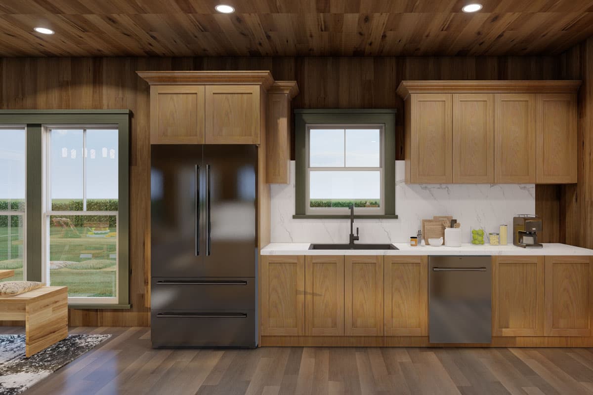 Plan 60723ND: 3-Bed Mountain Farmhouse with Two Story Great Room and Sleeping Loft - 1,903 Sq Ft - Image #13 - Cabin, Mountain, Rustic