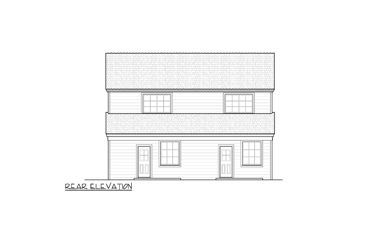 Plan 48628FM: Two-Story Duplex Home Plan with 3 Beds and Great Room - 1397 Sq Ft Per Unit - Image #5 - New American