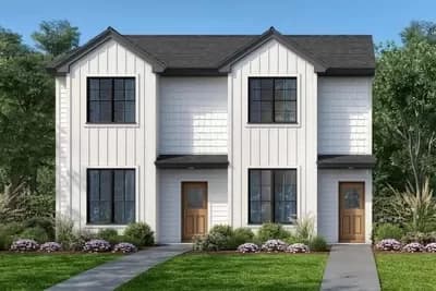 Two-Story Duplex Home Plan with 3 Beds and Great Room - 1397 Sq Ft Per Unit