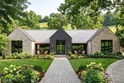 1-Story Transitional Home Plan with Formal Dining Room and Outdoor Kitchen - 2600 Sq Ft