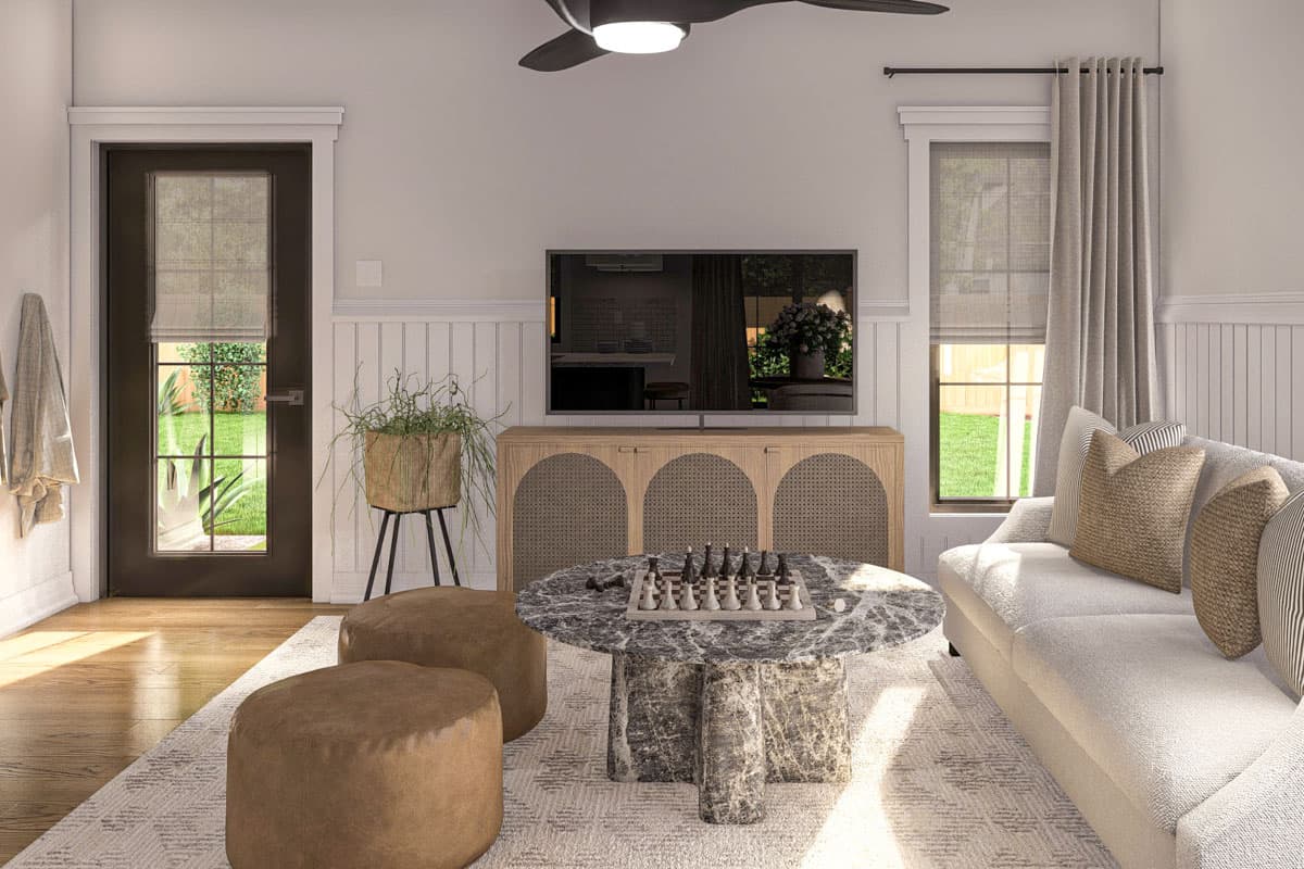 Plan 623386DJ: One-Story ADU Cottage with 2 Beds - 795 Sq Ft - Image #11 - Contemporary, Cottage, Modern