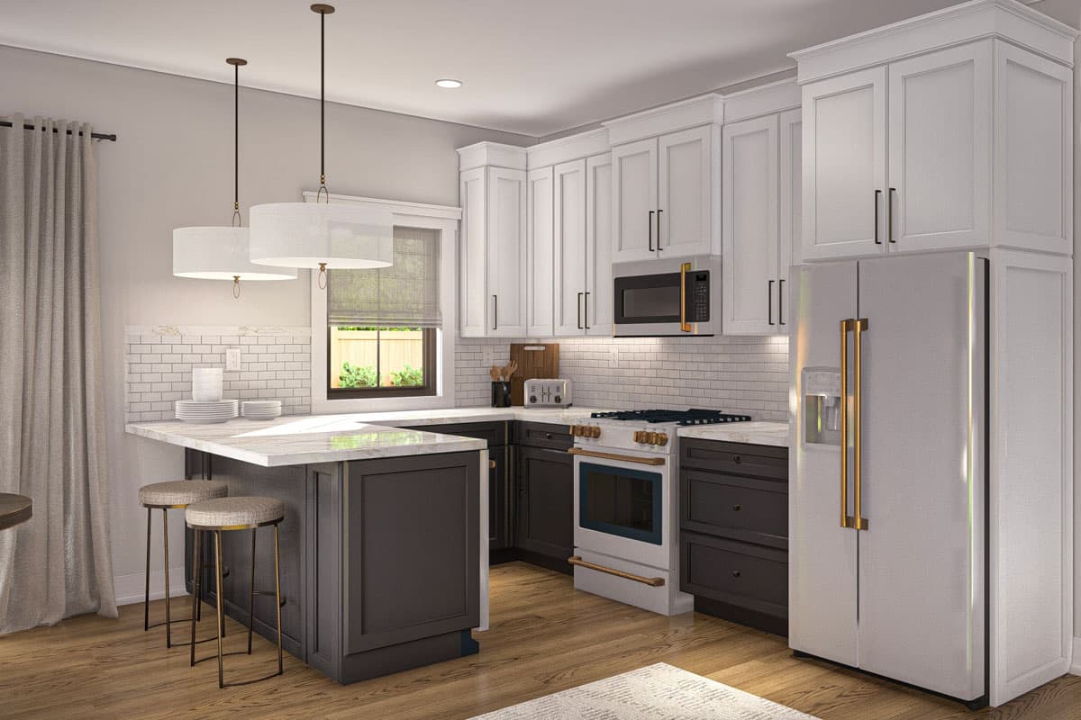 Plan 623386DJ: One-Story ADU Cottage with 2 Beds - 795 Sq Ft - Image #9 - Contemporary, Cottage, Modern