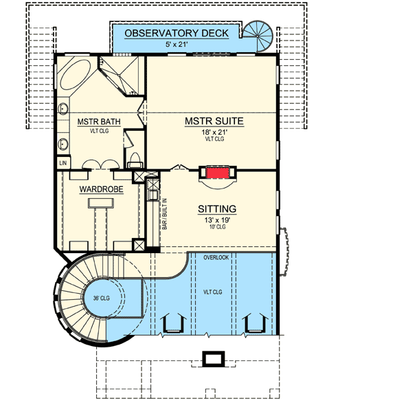 Plan 36369TX: Vertical Mediterranean Escape - Floor Plan - 3rd Floor - European, Mediterranean, Spanish