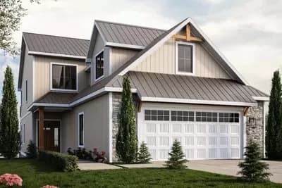 4-Bed New American House Plan with 2nd Floor Master and Lower Level Expansion - 2784 Sq Ft