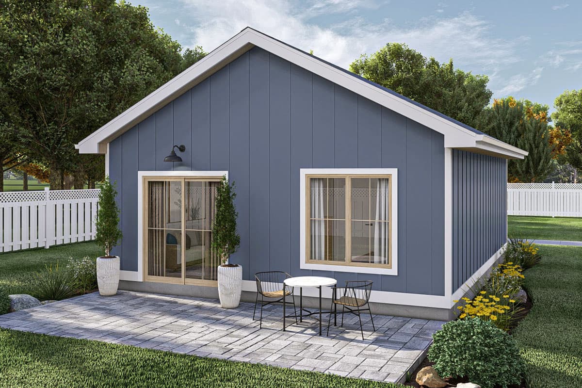 Plan 623387DJ: Modern Farmhouse-Style ADU House Plan - 556 Sq Ft - Image #5 - Cottage, Modern Farmhouse