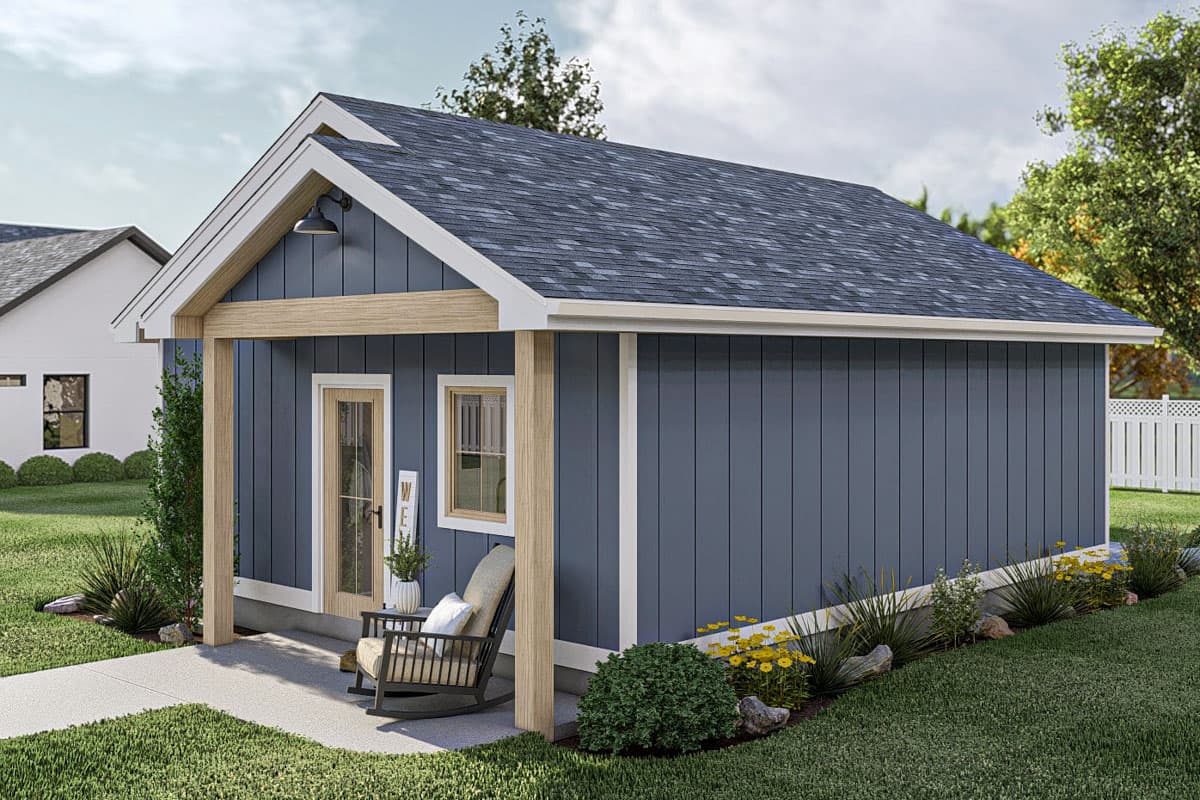 Plan 623387DJ: Modern Farmhouse-Style ADU House Plan - 556 Sq Ft - Image #6 - Cottage, Modern Farmhouse