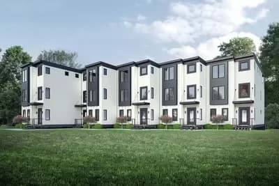 5-Unit 3-Story Contemporary House Plan with Staggered 3-Bed 2-Story Units - 2019 Sq Ft Each