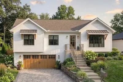 3-Bed Raised Ranch Home Plan with Cathedral Ceilings - 1333 Sq Ft