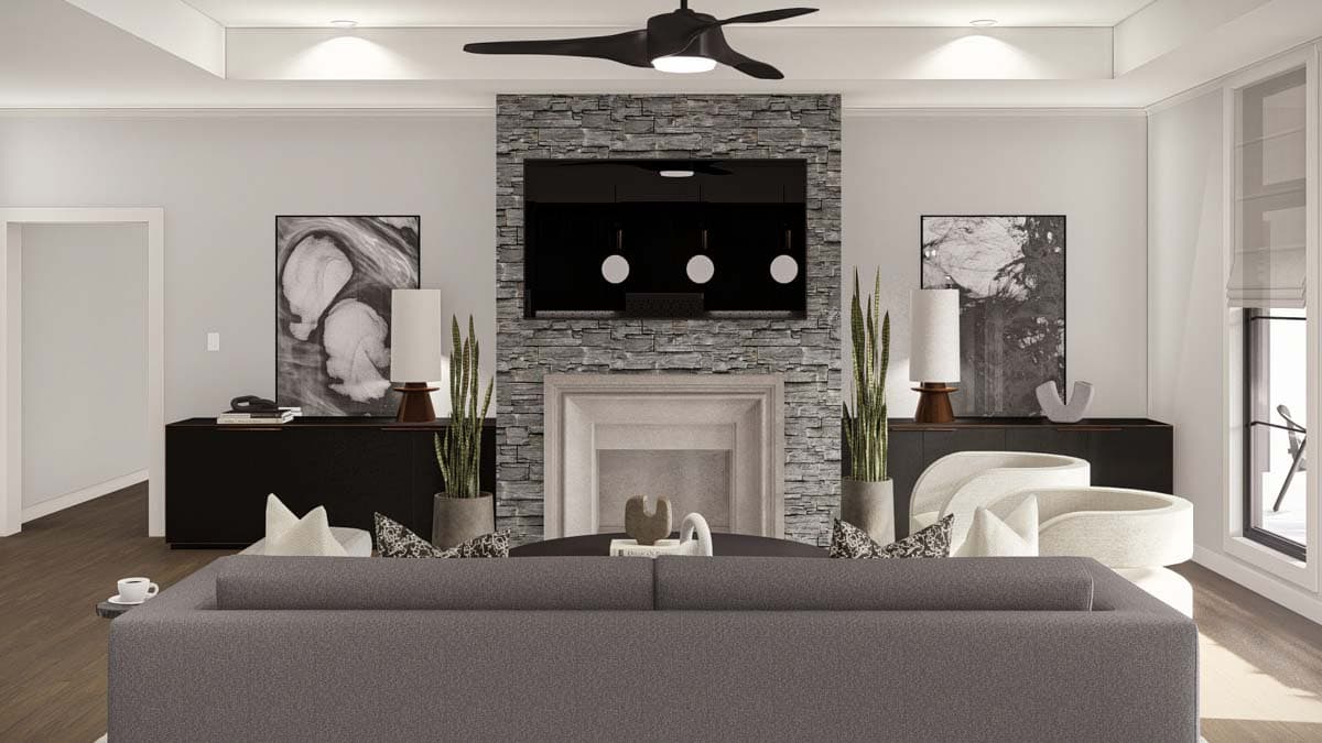 Plan 623389DJ: One Story 4 Bed Modern Home Plan with Formal Dining - 2987 Sq Ft - Image #7 - Cottage, Ranch