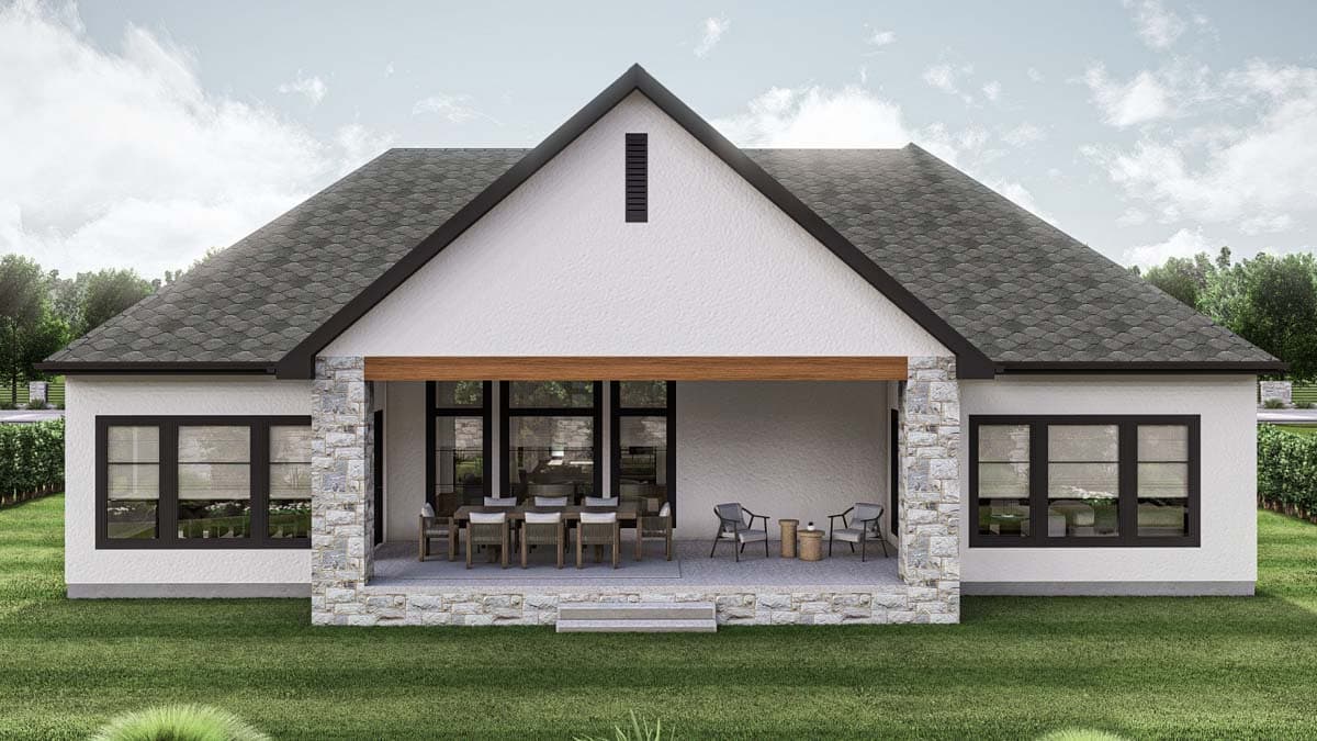 Plan 623389DJ: One Story 4 Bed Modern Home Plan with Formal Dining - 2987 Sq Ft - Image #20 - Cottage, Ranch