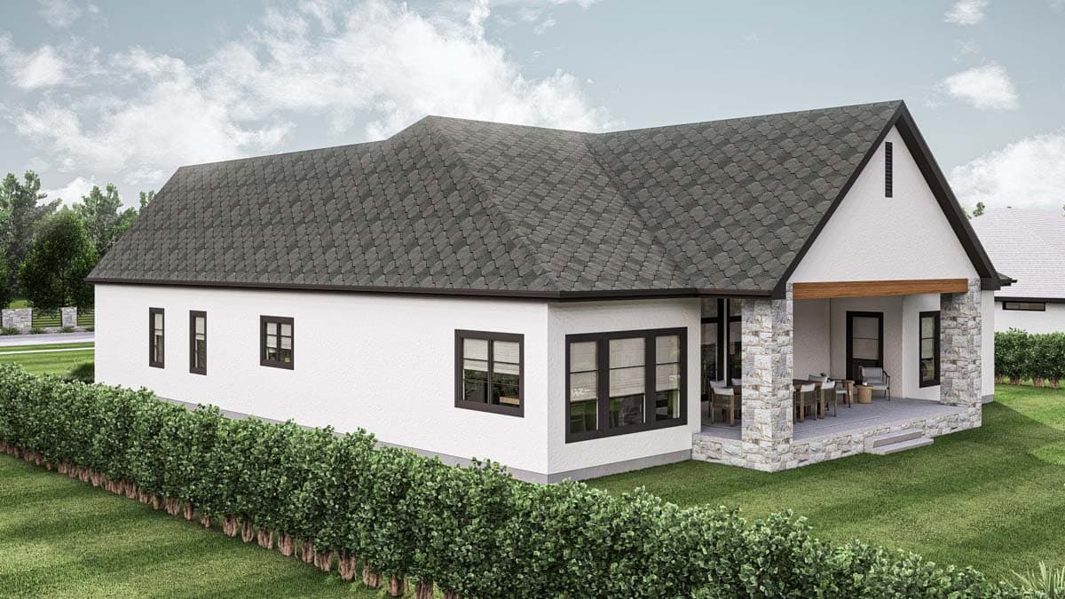 Plan 623389DJ: One Story 4 Bed Modern Home Plan with Formal Dining - 2987 Sq Ft - Image #22 - Cottage, Ranch