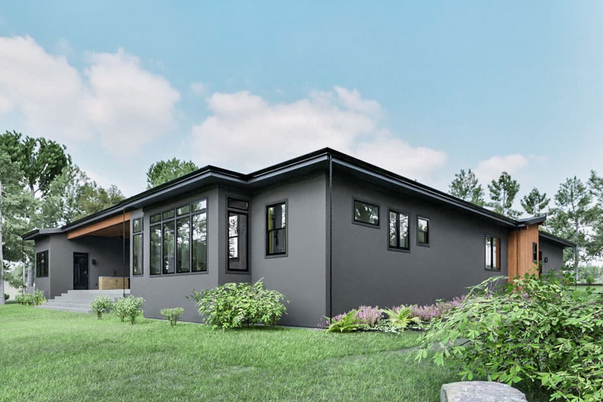 Plan 307700RAD: 4-Bed Contemporary Plan with Outdoor Kitchen and Flex Room - 4090 Sq Ft - Image #4 - Contemporary, Mid Century Modern, Modern, Northwest