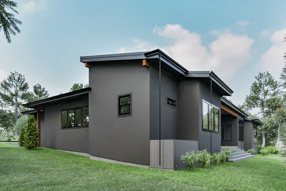 Plan 307700RAD: 4-Bed Contemporary Plan with Outdoor Kitchen and Flex Room - 4090 Sq Ft - Image #7 - Contemporary, Mid Century Modern, Modern, Northwest