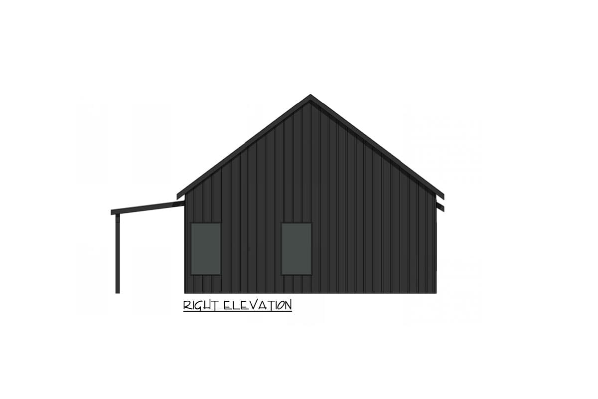 Plan 420157WNT: 2-Bed Farmhouse-Style ADU with 2 Car Garage - 980 Sq Ft - Image #7 - Cabin, Cottage, Farmhouse, Modern Farmhouse, New American, Traditional