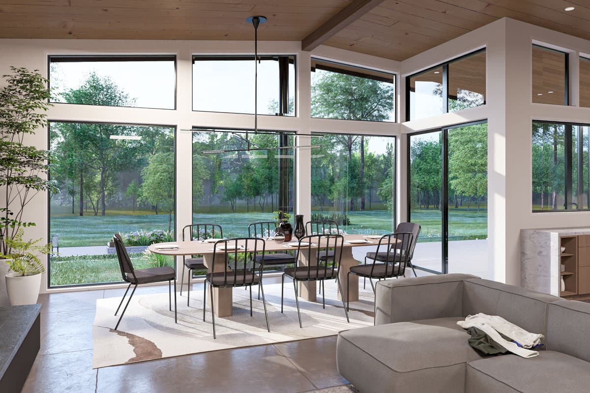 Plan 270106AF: 3-Bed Mid Century Modern Home Plan with Outdoor Kitchen - 3118 Sq Ft - Image #10 - Contemporary, Mid Century Modern, Ranch