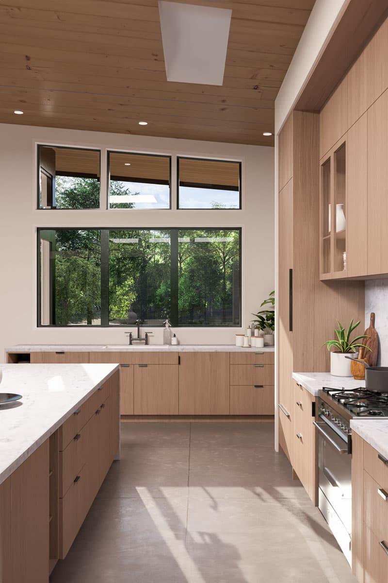 Plan 270106AF: 3-Bed Mid Century Modern Home Plan with Outdoor Kitchen - 3118 Sq Ft - Image #12 - Contemporary, Mid Century Modern, Ranch