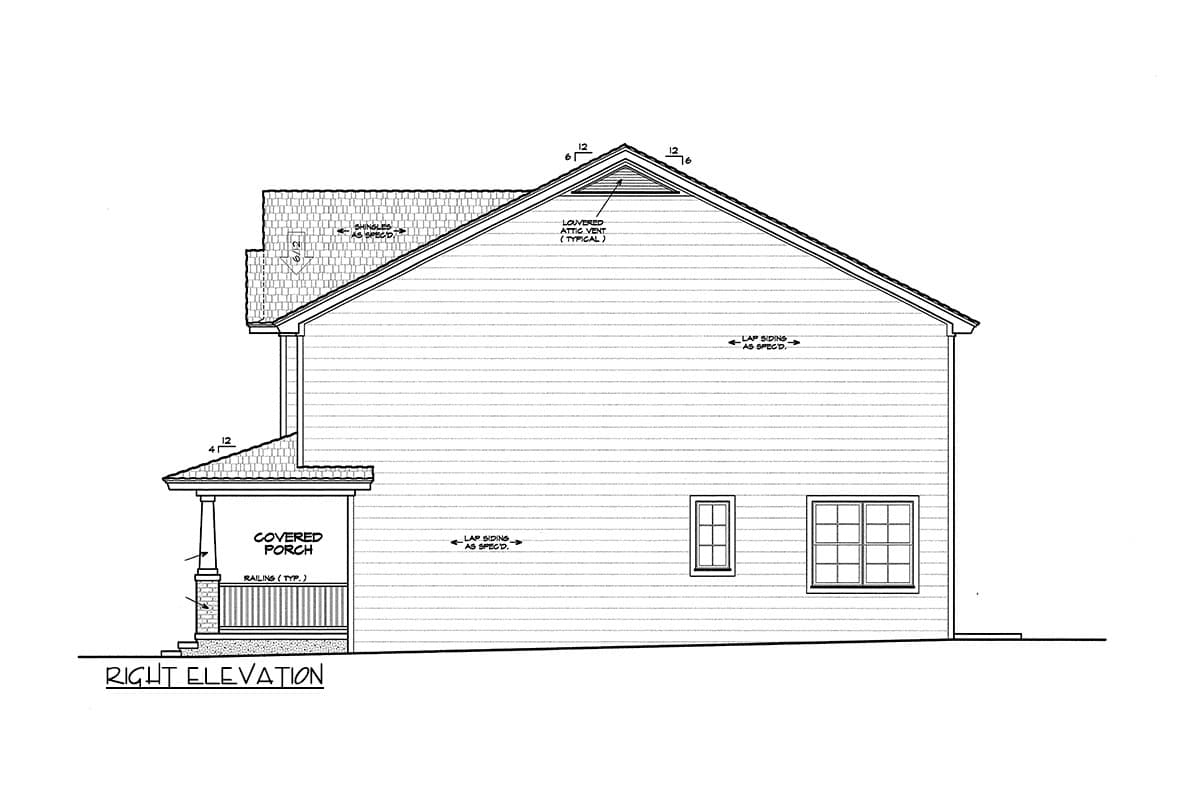 Plan 48630FM:  Traditional 2-Story Duplex House Plan with Detached Garage - 1473 Per Unit - Image #8 - Country, Traditional