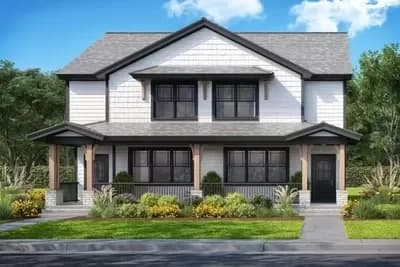 3-Bed Traditional Duplex House Plan with Detached Garage - 1473 Per Unit