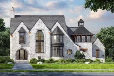 Two-Story Transitional House Plan with Game Room Above - 4276 Sq Ft