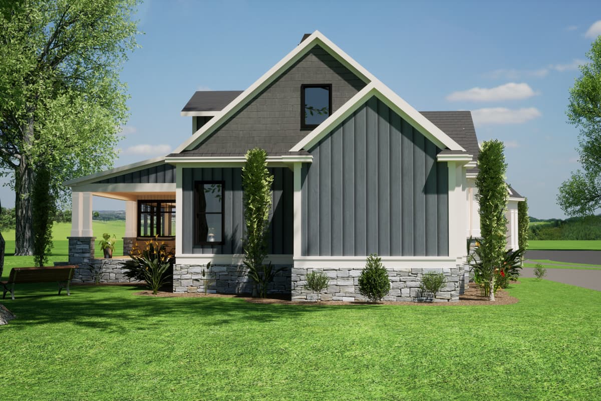 Plan 86404HH: Two-Story Lake House Plan with Angled Carport - 3345 Sq Ft - Image #11 - Country, Craftsman