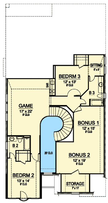 Plan 36406TX: Showcase Foyer With Curved Stair - Floor Plan - 2nd Floor - European