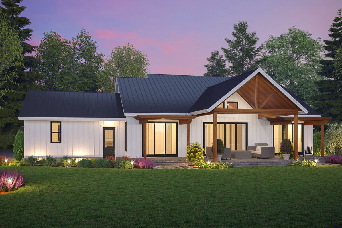Plan 69863AM: One-Story Modern Farmhouse Plan with Flex Room and Garage Options - 2057 Sq Ft - Image #5 - Country, Farmhouse, Modern Farmhouse