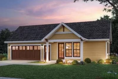 One-Story House Plan that is Equal Parts House and Garage - 506 Sq Ft Each