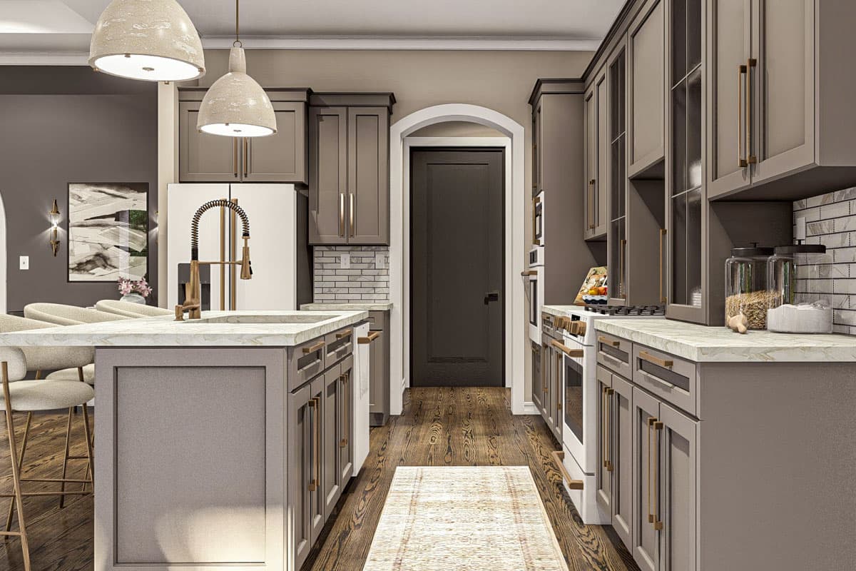 Plan 623390DJ: 3-Bed Modern European House Plan with Outdoor Kitchen - 2038 Sq Ft - Image #13 - European, Ranch, Transitional