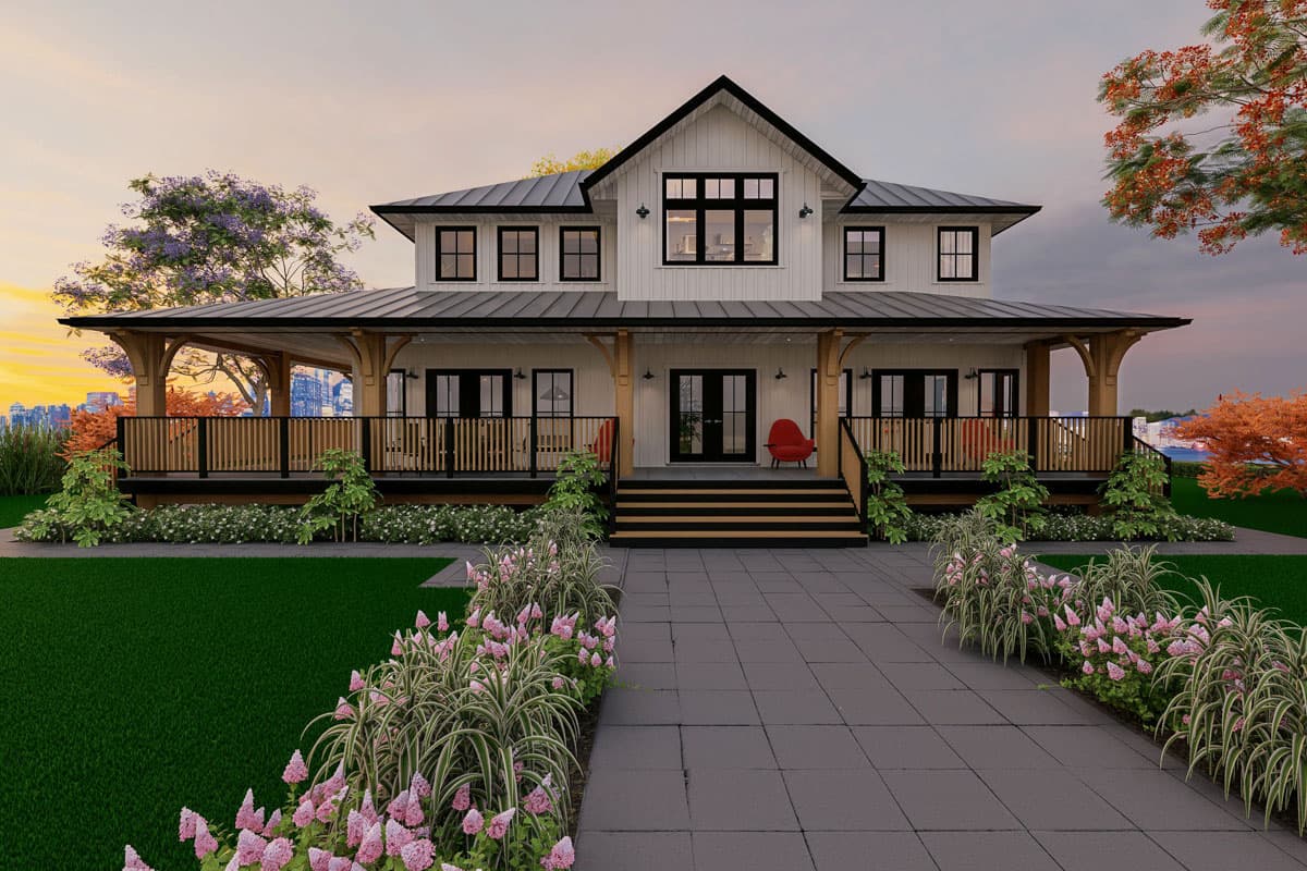 Plan 147013RML: Modern Farmhouse with 10-Foot-Deep Front Porch - 2374 Sq Ft - Image #4 - Country, Craftsman, Farmhouse, Modern Farmhouse