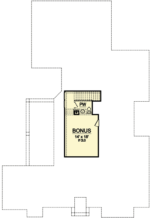 Plan 36422TX: 5 Beds With 4 Flanking The Foyer - Floor Plan - Bonus - European, Traditional