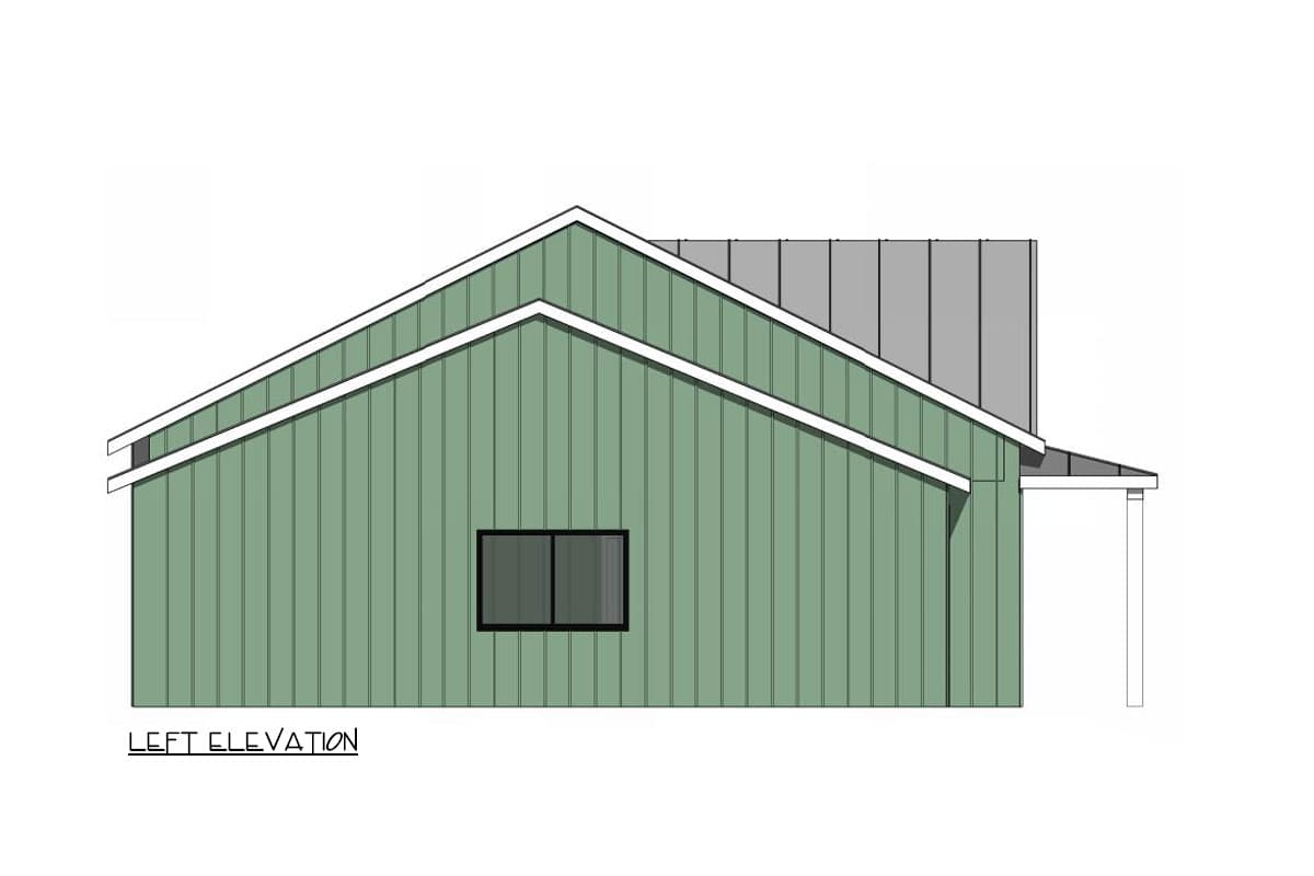 Plan 420164WNT: 2-Bed ADU Farmhouse Plan with 2-Car Garage - 910 Sq Ft - Image #6 - Cabin, Cottage, Country, Farmhouse, Modern Farmhouse, Traditional